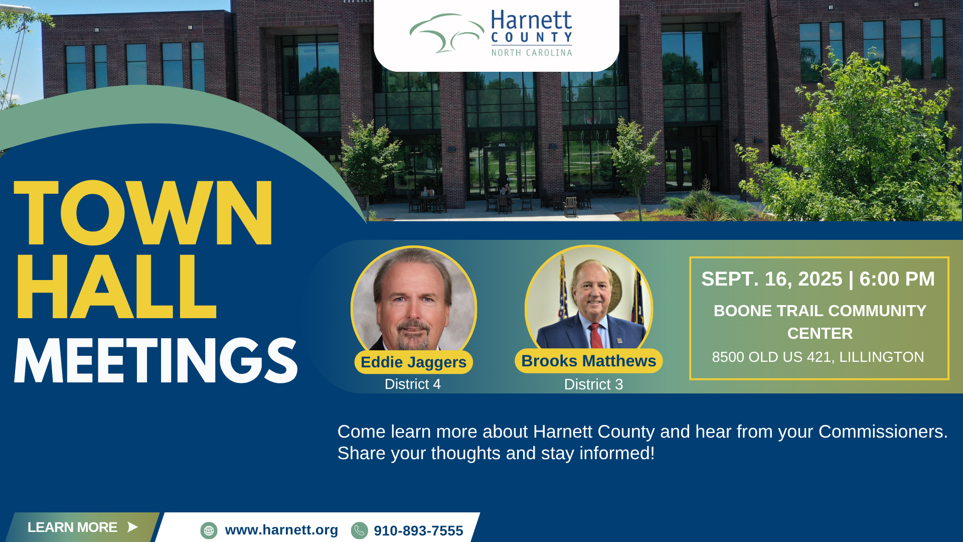 Town Hall Meeting with Commissioners Jaggers and Mathews