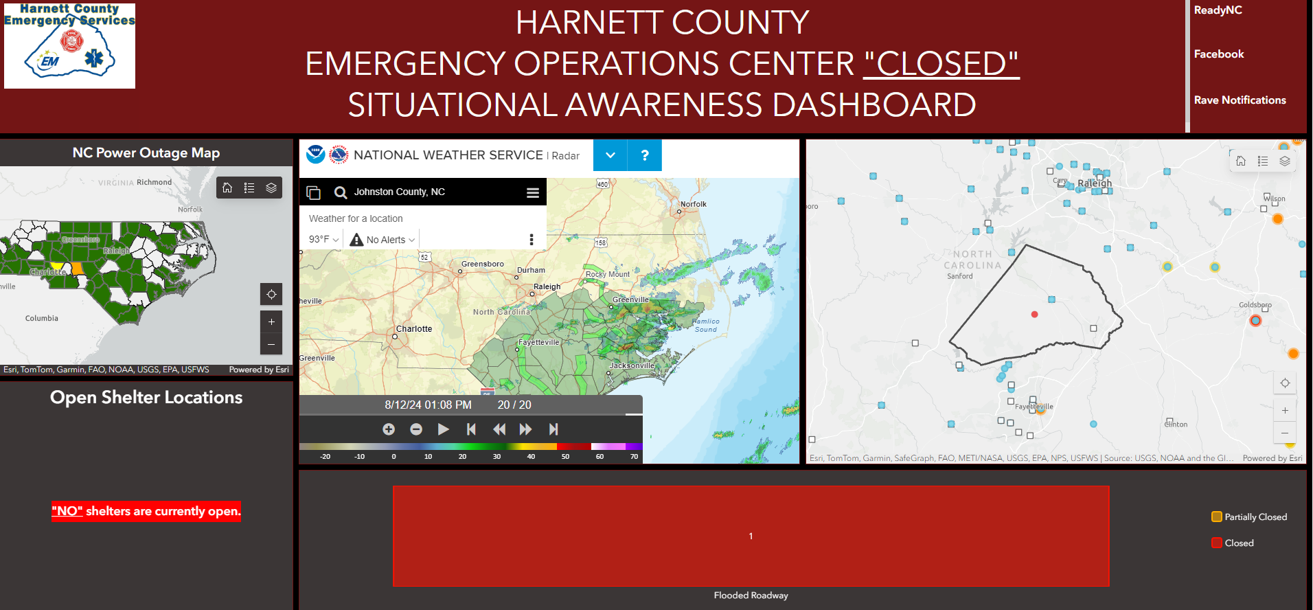 Harnett County EOC Situational Awareness Dashboard