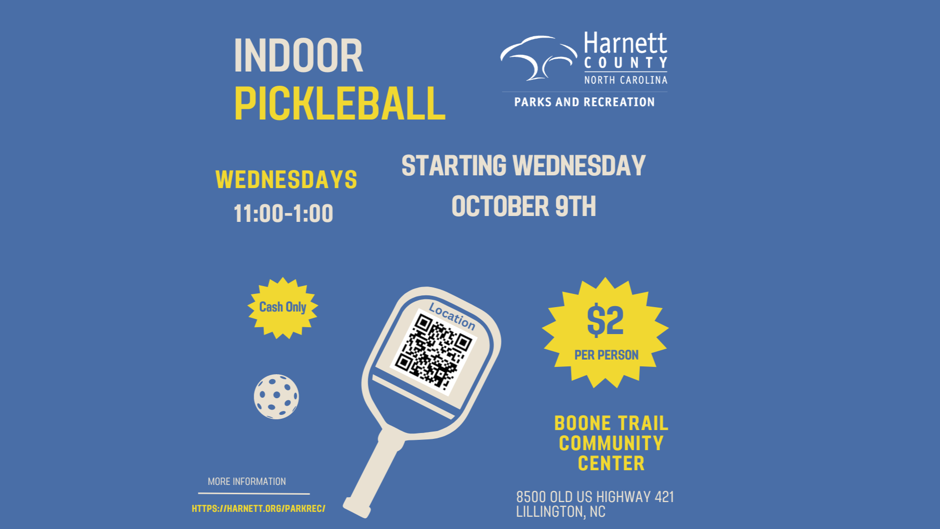 Pickleball Open Gym- Boone Trail Community Center