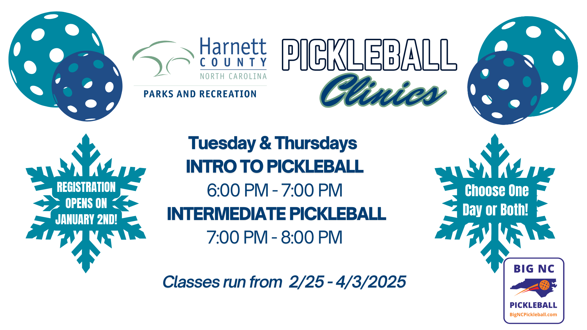 Pickleball Clinics- Winter 2025