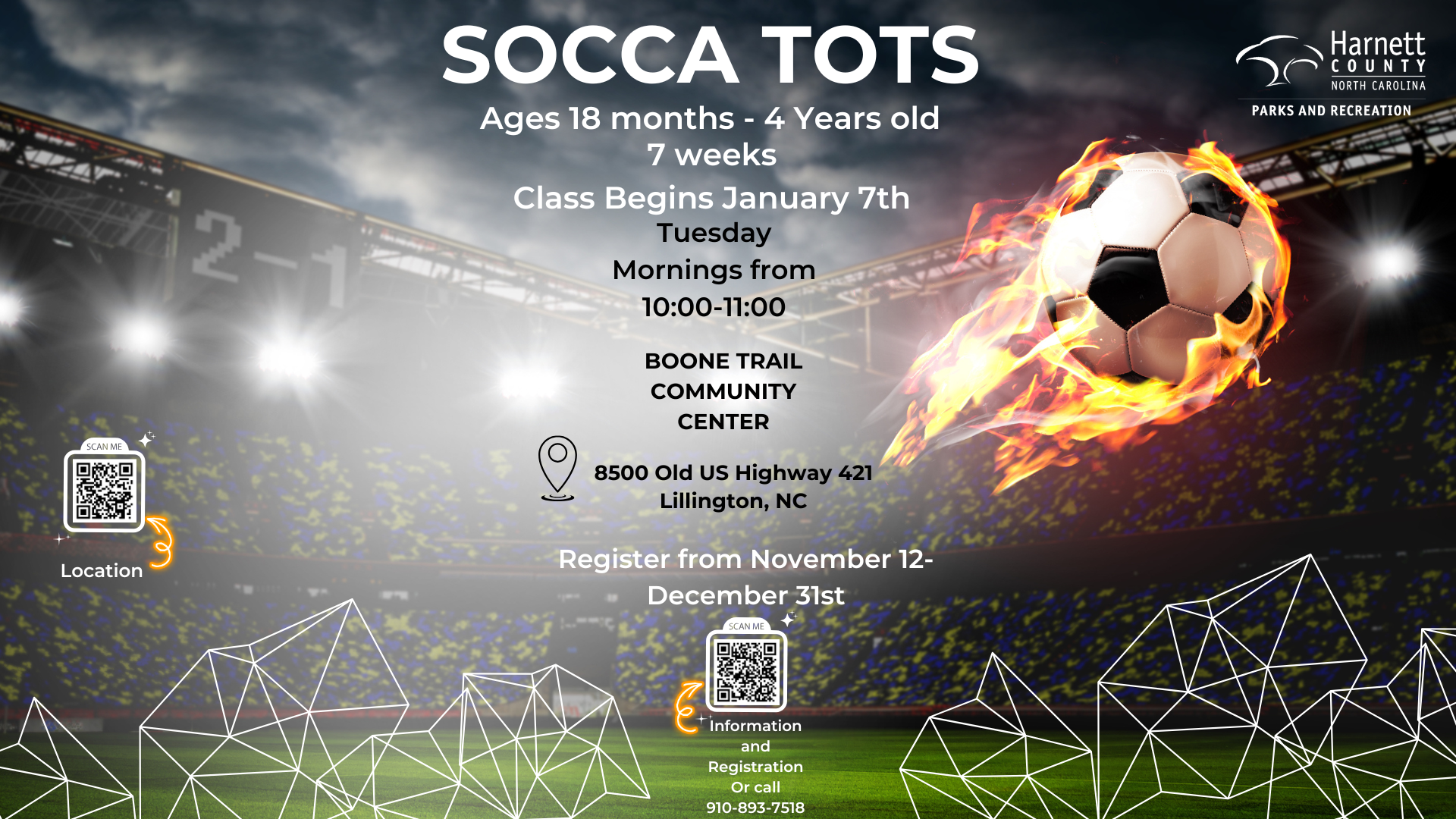 Socca Tots- Boone Trail Community Center