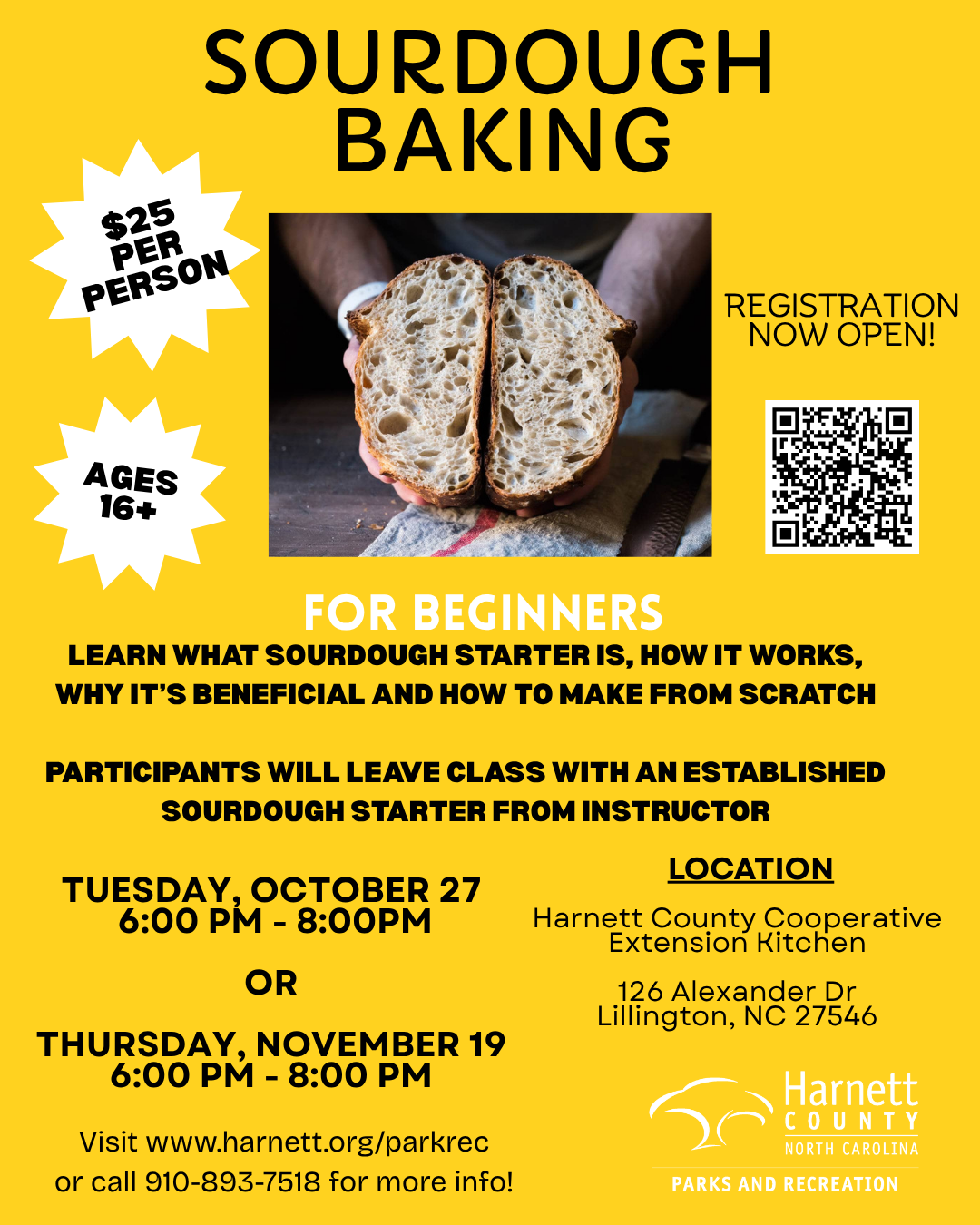 Sourdough Baking for Beginners-  October and November 2026
