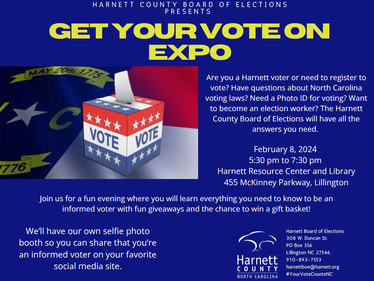 Harnett County Board of Elections to host ‘Get Your Vote On Expo’ 
