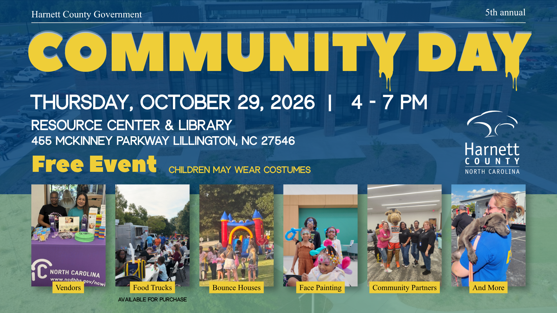 Community Day. Pictures of previous events highlighting attendees and staff