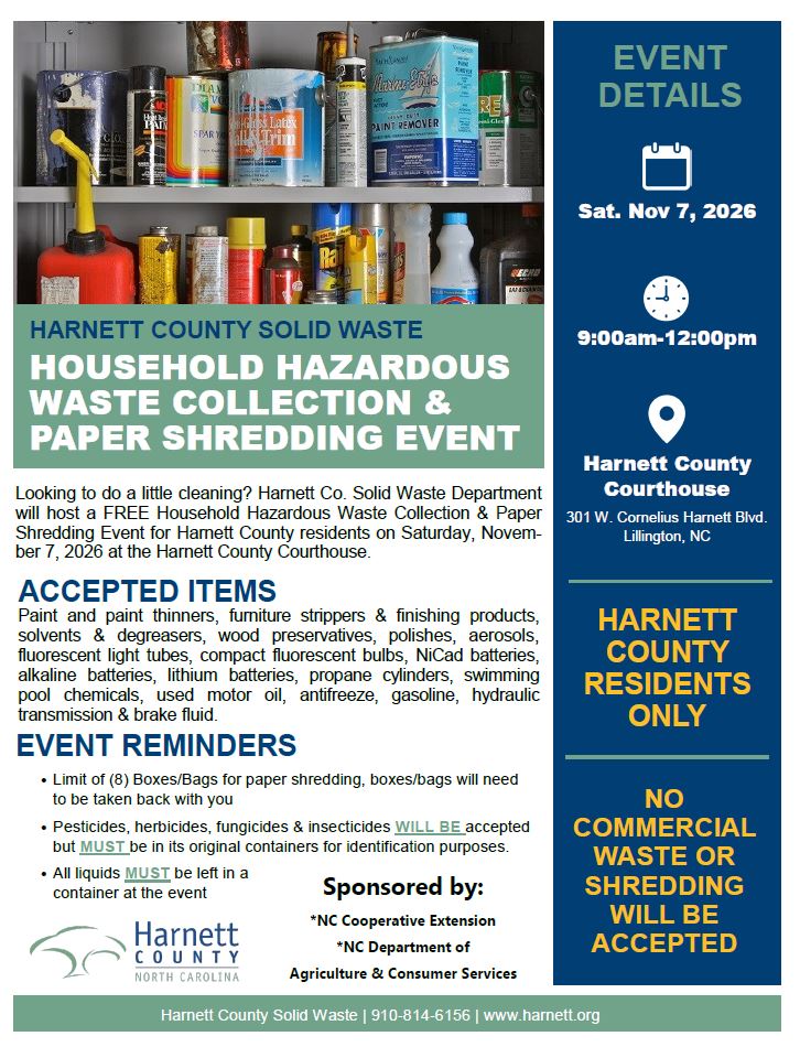 Household Hazardous Waste Collection & Paper Shredding Event details